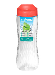 Sistema 800ml Tritan Active Plastic Water Bottle, Orange/Clear