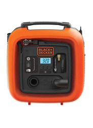 Black & Decker High Volume High Pressure Inflator, 12V, Black/Orange, 24x16x25 cm