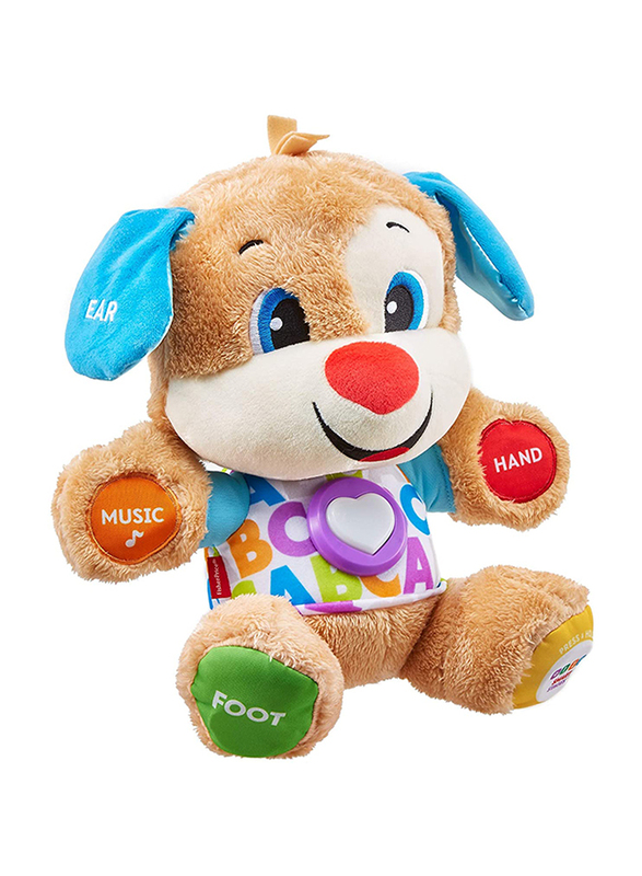 

Fisher-Price Soft Educational Toddler Laugh & Learn Smart Stage Puppy Electronic Toy with Music & Songs, Ages 6m+