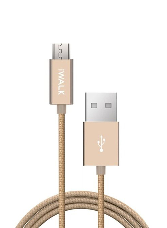 Iwalk 2-Meter Premium Micro-B USB Cable, Fast Charging USB Type A Male to Micro-B USB for Micro-B USB Devices, Gold