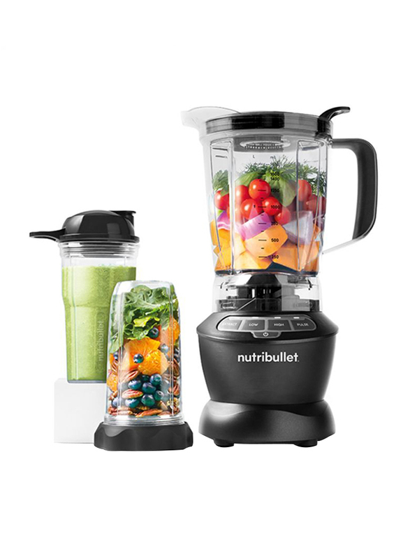 Nutribullet 9-Piece Full Size Electric Plastic Blender + Combo Set, 1000W, NBC-0910B, Black/Clear