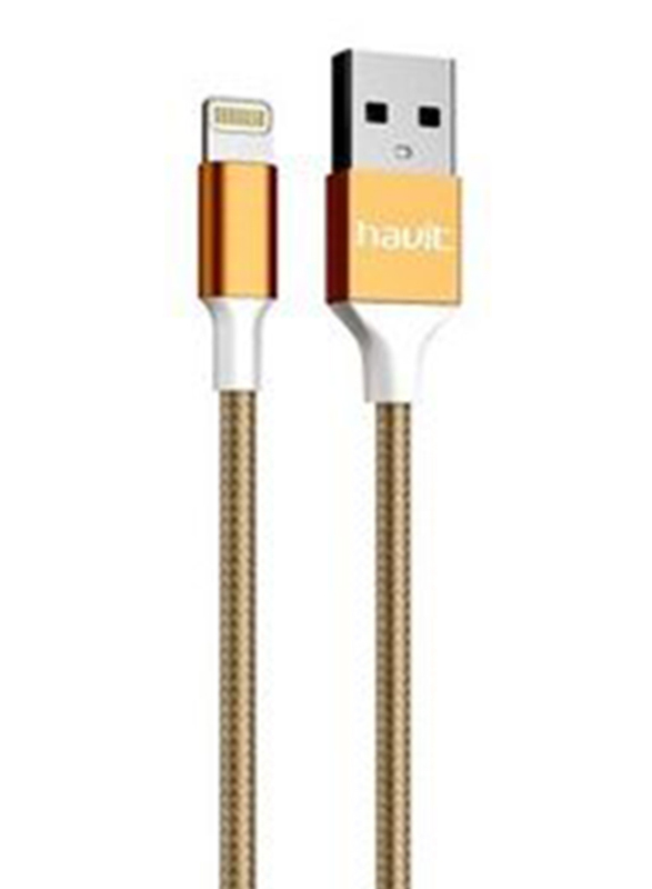Havit 1-Meter Lighting Cable, Fast Charging USB A Male to Lightning for Apple Devices, Gold