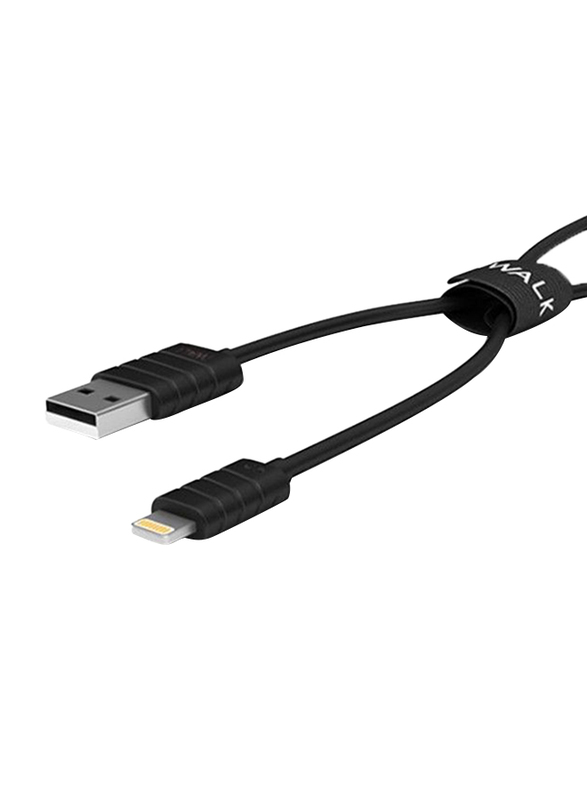 Iwalk 1-Meter Premium Twister Lightning Cable, USB Type A Male to Lightning for Apple Devices, Black