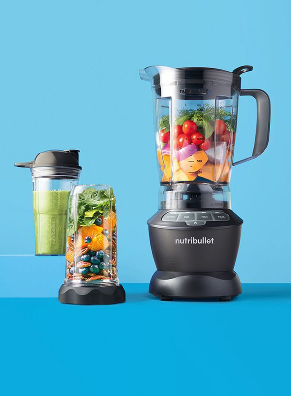 Nutribullet 9-Piece Full Size Electric Plastic Blender + Combo Set, 1000W, NBC-0910B, Black/Clear