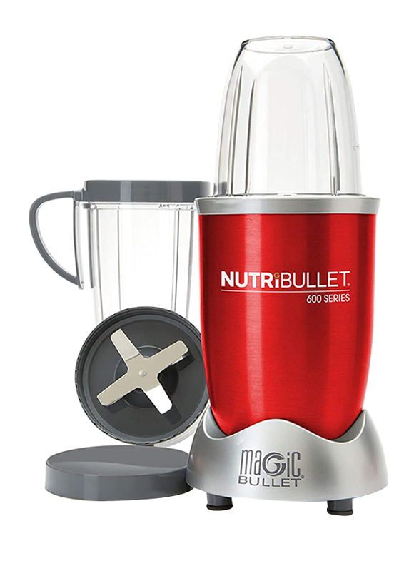 Nutribullet 12-Piece 680ml Electric Stainless Steel/Plastic Blender Set, 600W, NBR-1212R, Red