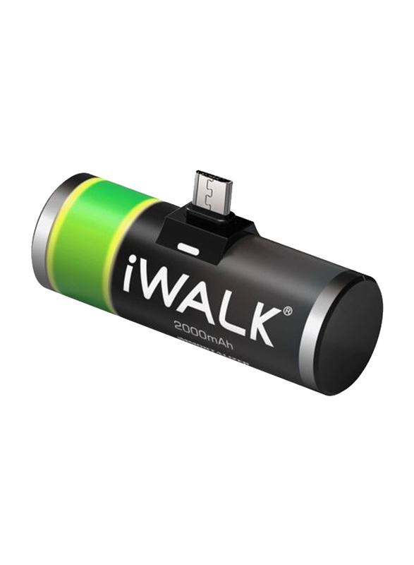 Iwalk 2000mAh Micro Power Bank, with Micro-USB Input, Black
