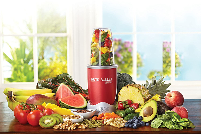 Nutribullet 12-Piece 680ml Electric Stainless Steel/Plastic Blender Set, 600W, NBR-1212R, Red