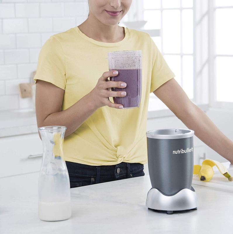 Nutribullet 12-Piece 680ml Electric Stainless Steel/Plastic Blender Set, 600W, NBR-1212M, Grey