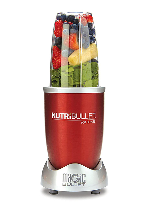 Nutribullet 12-Piece 680ml Electric Stainless Steel/Plastic Blender Set, 600W, NBR-1212R, Red