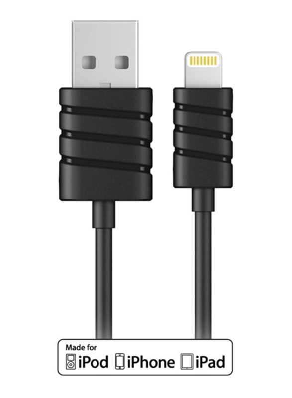 Iwalk 1-Meter Premium Twister Lightning Cable, USB Type A Male to Lightning for Apple Devices, Black