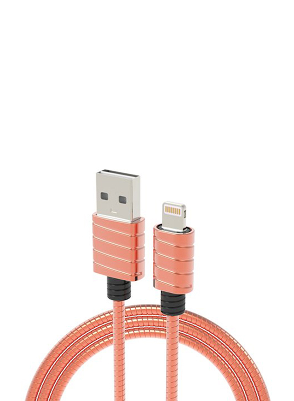 Iwalk 1-Meter Premium Certified Metallic Lightning Cable, 2.4A USB Type A Male to Lightning for Apple Devices, Rose Gold