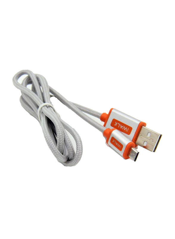Iwalk 1-Meter Micro-B USB Charging Cable, Fast charging 2.1A USB Type A Male to Micro-B USB for Micro-B USB Devices, Grey