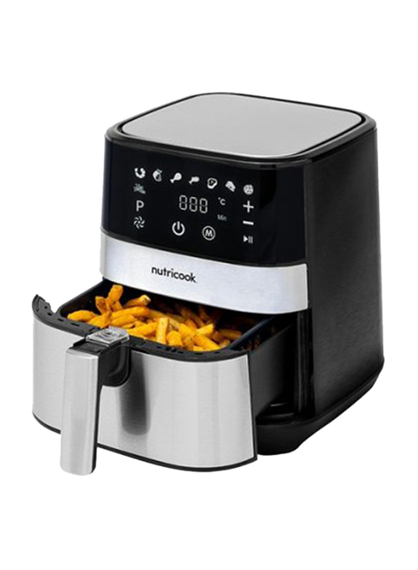Nutri Cook Rapid 3.6L Electric Stainless Steel Air Fryer, 1500W, NC-RAF36, Silver/Black