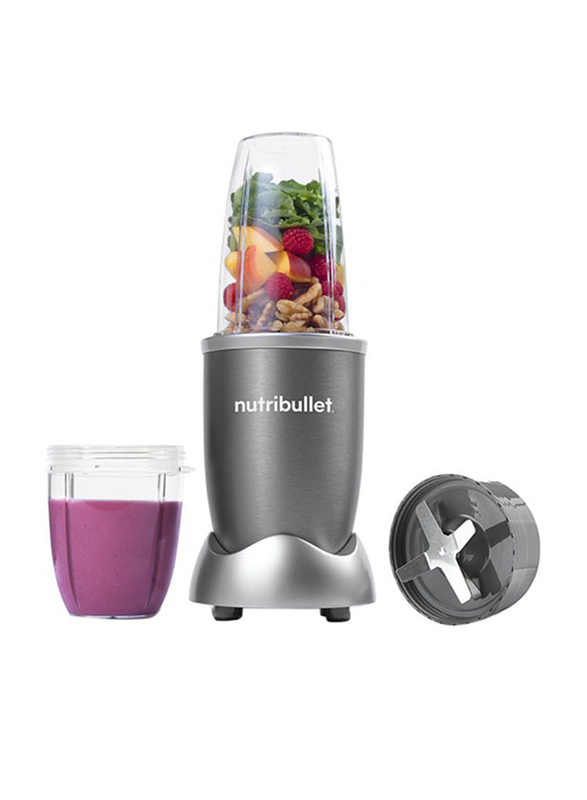 Nutribullet 6-Piece 680ml Electric Stainless Steel/Plastic Blender Set, 600W, NBR-0612, Grey/Clear