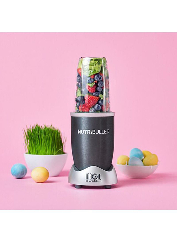 Nutribullet 6-Piece 680ml Electric Stainless Steel/Plastic Blender Set, 600W, NBR-0612, Grey/Clear