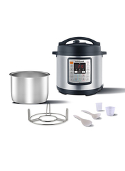 Nutri Cook Eko 6L Smart Pot Electric Stainless Steel Rice Cooker, 1000W, NC-SPEK6, Silver/Black