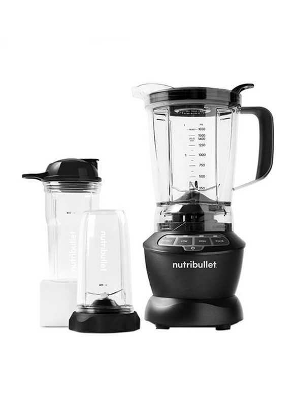 Nutribullet 9-Piece Full Size Electric Plastic Blender + Combo Set, 1000W, NBC-0910B, Black/Clear