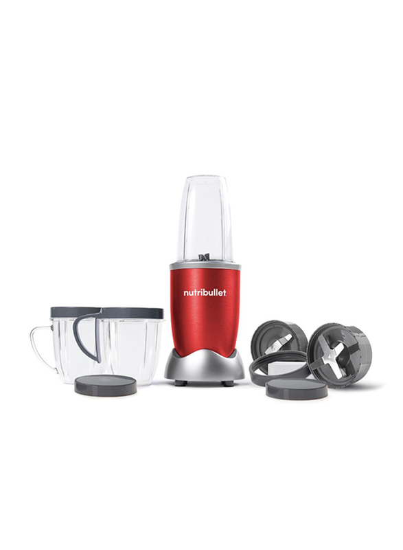 Nutribullet 12-Piece 680ml Electric Stainless Steel/Plastic Blender Set, 600W, NBR-1212R, Red