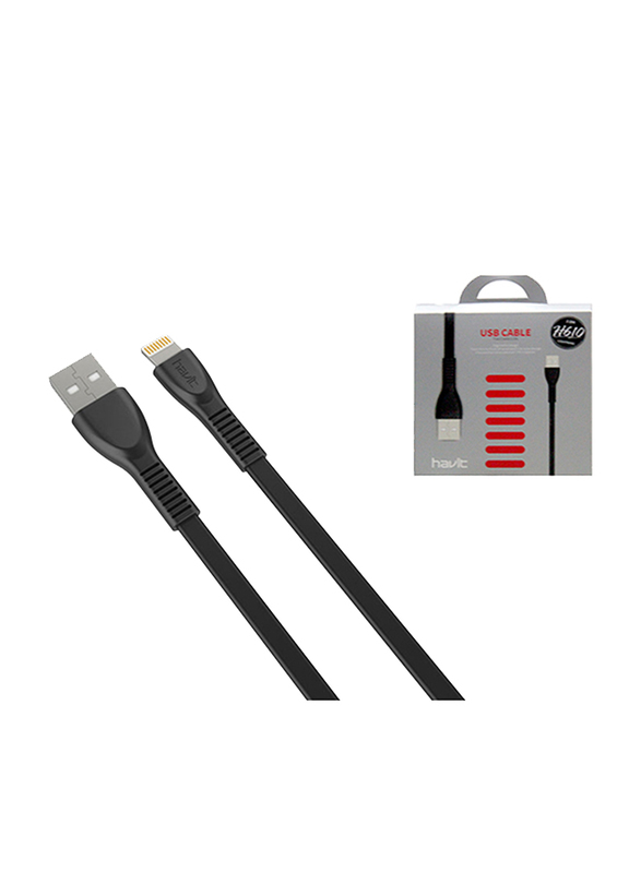 Havit 1-Meter Lightning Cable, Fast Charging USB 2.0 Type-A Male to Lightning for Apple Devices, Black