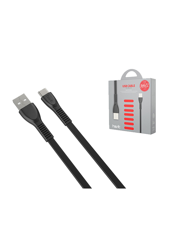 Havit 1-Meter USB Type-C Cable, Fast Charging USB 2.0 Type A Male to USB Type-C for USB Type-C Devices, Black