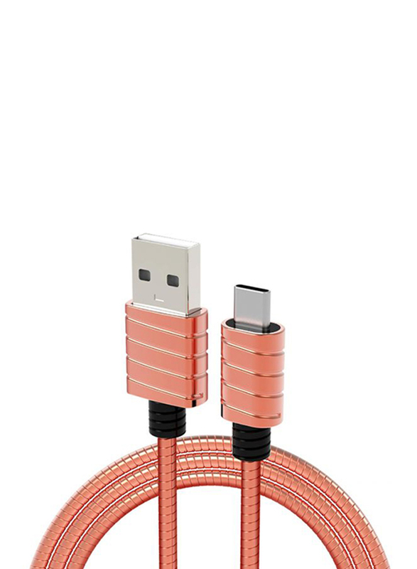 Iwalk 1-Meter Premium USB Type-C Metallic Cable, USB Type A Male to USB Type-C for USB Type-C Devices, Rose Gold