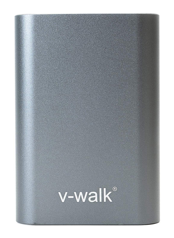V-Walk 10000mAh Lithium-Polymer High Density Slim Metal Body Power Bank, with Micro-USB Input, with Micro-USB Cable, HT-B10, Grey