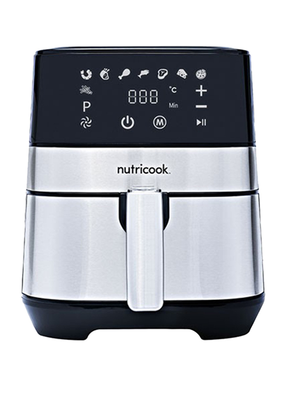 Nutri Cook Rapid 3.6L Electric Stainless Steel Air Fryer, 1500W, NC-RAF36, Silver/Black