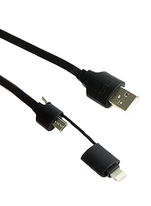 

Havit 1-Meter 2-in-1 Cable, High Speed USB 2.0 Type-A Male to Lightning/Micro-B USB for Smartphones/Tablets, Black