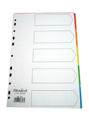 Modest PVC 1-5 Divider File Folder, White