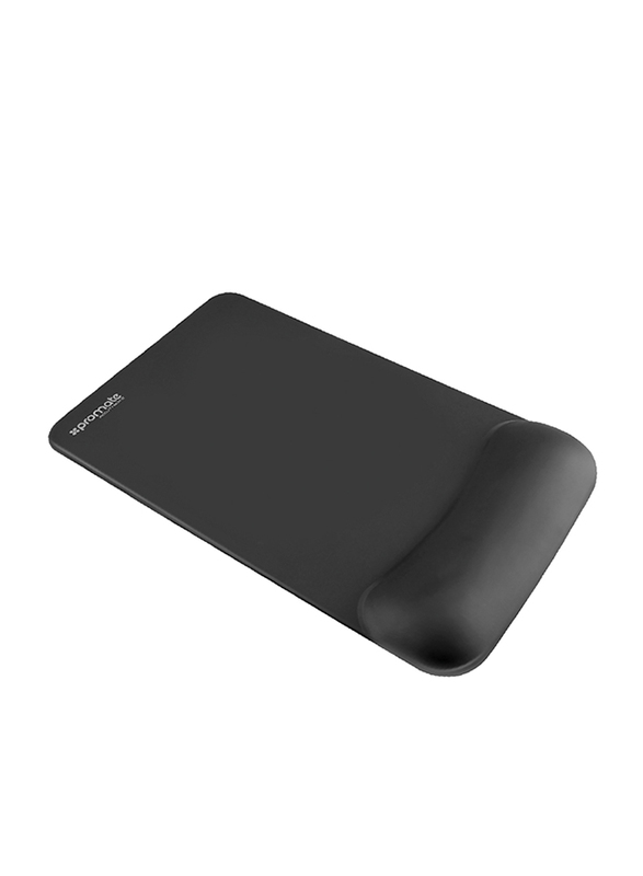 Promate Accutrack-2 Mouse Pad for Laptops/Desktop, Ergonomic Non-Slip with Anti-Microbial Memory Foam Wrist Support & Large Accurate Tracking Surface, Black