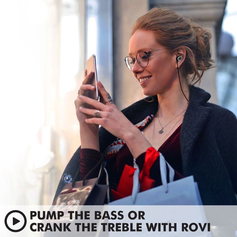 Promate Rovi Wireless Bluetooth In-Ear Noise Isolation Music Neckband Earphones, Sporty Ear-Lock Design, Built-In Microphone and Inline Volume Control, Black