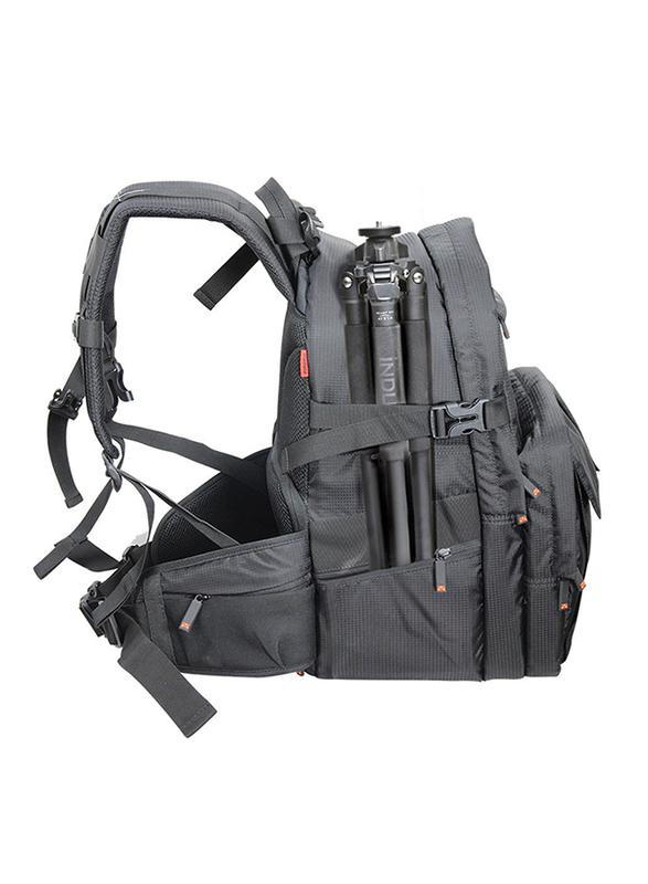 Promate AcePak Multifunctional DSLR SLR Camera and Laptop Backpack for Nikon/Canon/Sony with Water Resistance Cover, Black