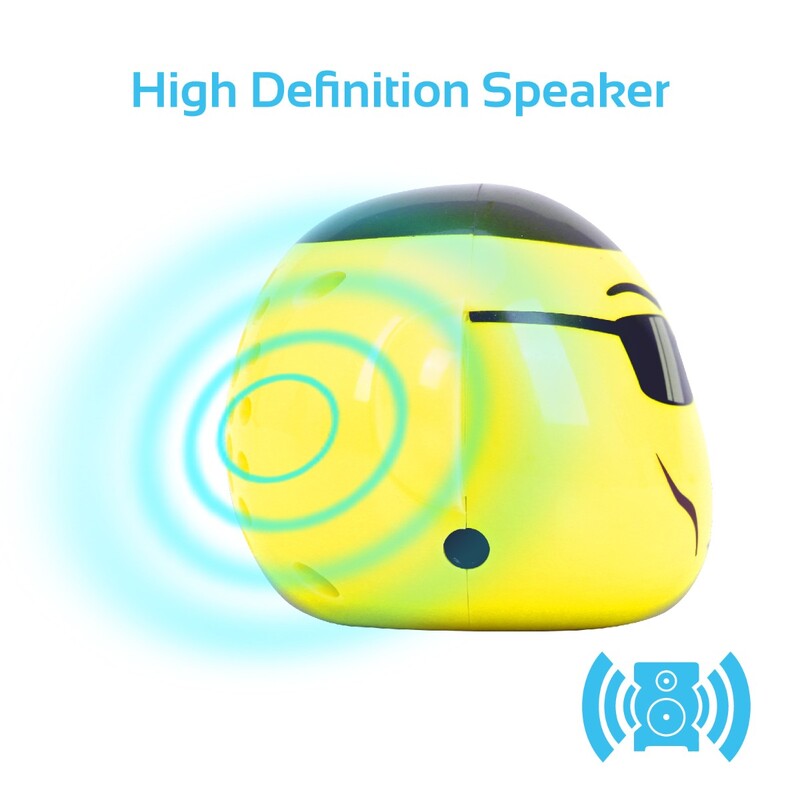 Promate Ape Bluetooth Speaker, Portable Monkey Shape Multifunction Wireless with 3.5mm Audio Jack and Thumbs-up Adjustable Flexible Smartphone Holder, Yellow
