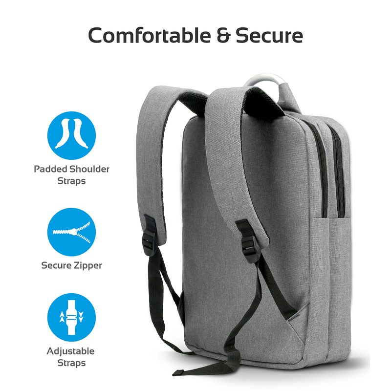 Promate Nova-BP Business Laptop Backpack, Travel Anti-Theft Slim for 15.6 Inch with Water Resistant, Secure Pockets and Adjustable Shoulder Padded Strap, Black