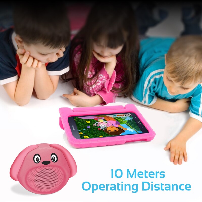 Promate Snoopy Wireless Speaker, Portable Kids Bluetooth v4.1 Speaker with HD Sound Quality, Hands-Free Call Function and Cute Dog Design, Pink