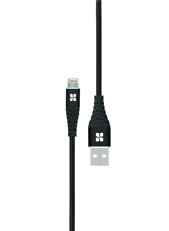 

Promate 1-Meter iCord-1 Premium Fabric Braided Lightning Charge and Sync Cable with Fast Charging 2.4A USB A Male to Lightning, Over-Current Protectio
