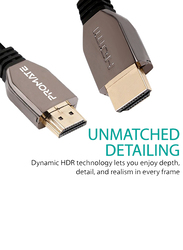 Promate 2-Meter ProLink8K-200 HDMI Cable, Ultra High-Speed HDMI 2.1 Male to HDMI 2.1 with 8K HDR, 48Gbps Transfer Speed, 3D Support and Enhanced Audio Return eARC for Apple TV/Xbox/PS4, Black