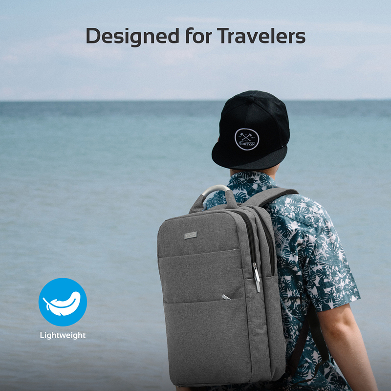 Promate Nova-BP Business Laptop Backpack, Travel Anti-Theft Slim for 15.6 Inch with Water Resistant, Secure Pockets and Adjustable Shoulder Padded Strap, Black