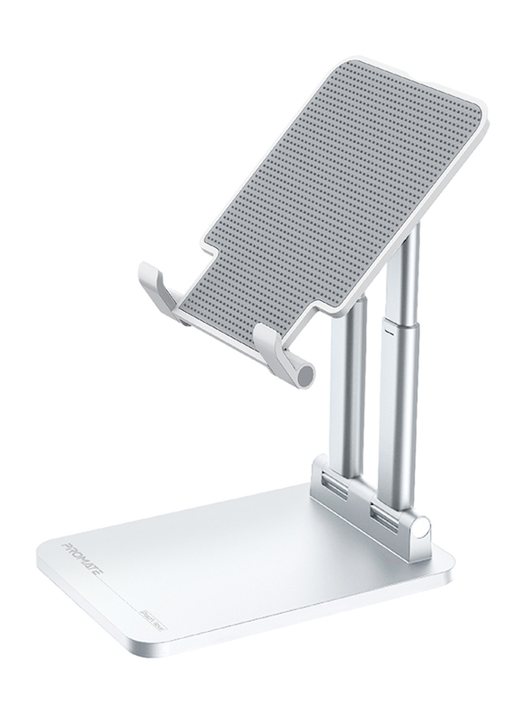 

Promate Premium Aluminum Tablet/Phone Holder Stand, White
