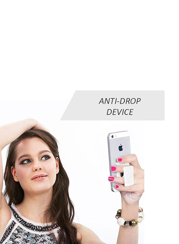 Promate GripMate Universal Smartphones Secure Finger Grip and Kick Stand, White