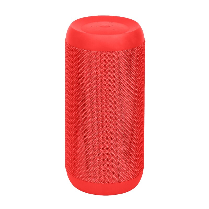 Promate Silox True Wireless Stereo Speaker, Portable Bluetooth 20W with IPX6 Water Resistant, FM Radio, Micro SD Card Slot, USB Port, Audio Jack and Built-In Mic, Red