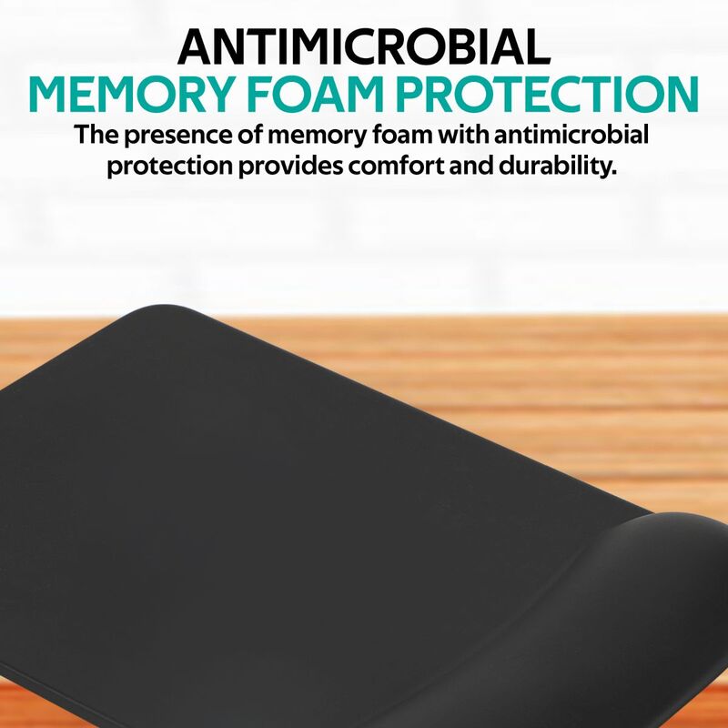 Promate Accutrack-3 Mouse Pad for Laptops/Desktop, Ergonomic Non-Slip with Anti-Microbial Memory Foam Wrist Support & Large Accurate Tracking Surface, Black