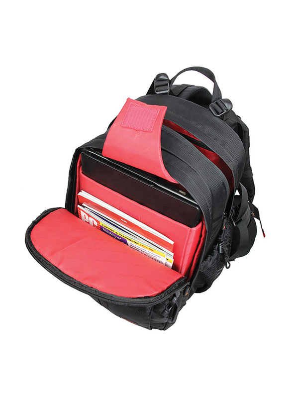 Promate AcePak Multifunctional DSLR SLR Camera and Laptop Backpack for Nikon/Canon/Sony with Water Resistance Cover, Black
