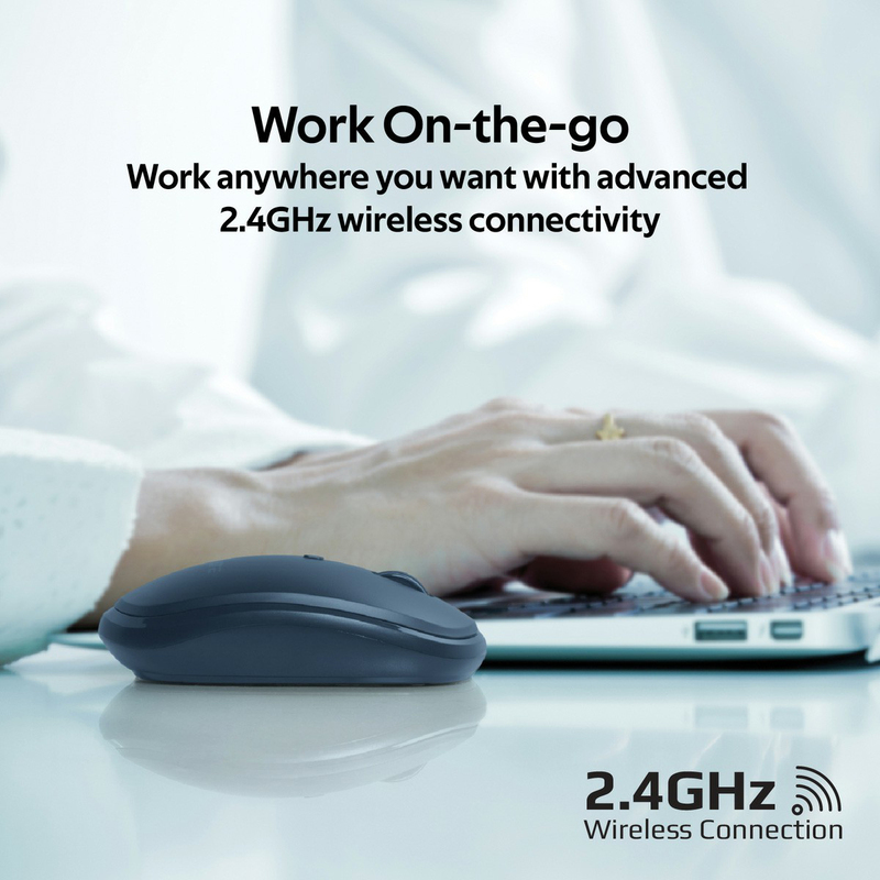 Promate Hover Wireless Sleek Precision Tracking Ergonomic Optical Mouse, Blue