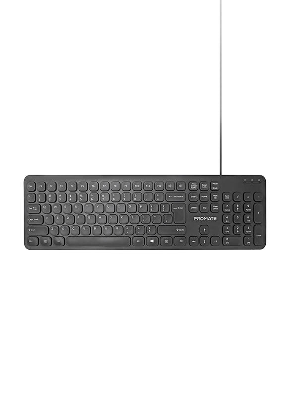 Promate Wired English/Arabic Keyboard, EasyKey-4, Black