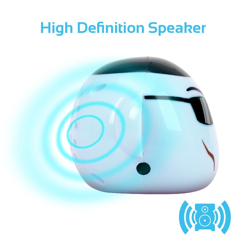 Promate Ape Bluetooth Speaker, Portable Monkey Shape Multifunction Wireless with 3.5mm Audio Jack and Thumbs-up Adjustable Flexible Smartphone Holder, White