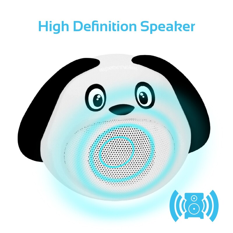 Promate Snoopy Wireless Speaker, Portable Kids Bluetooth v4.1 Speaker with HD Sound Quality, Hands-Free Call Function and Cute Dog Design, White