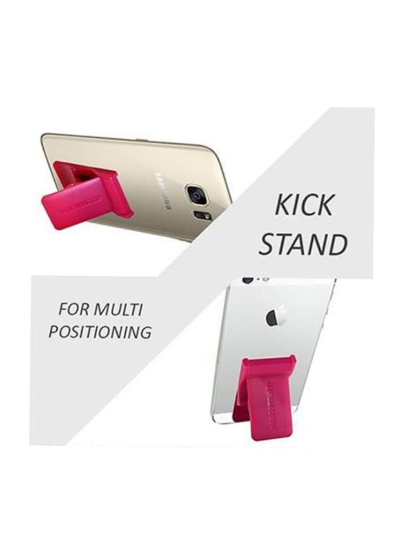 Promate GripMate Universal Smartphones Secure Finger Grip and Kick Stand, Pink
