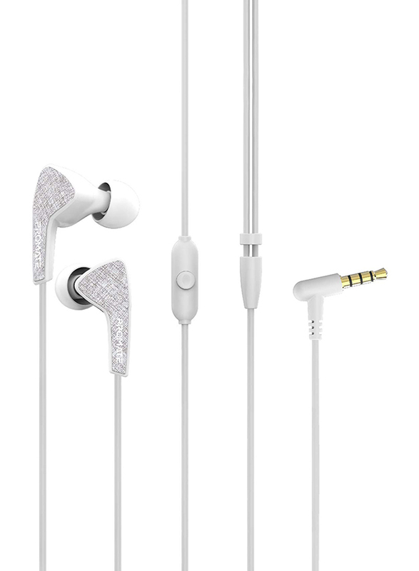 Promate Medley-1 Sports In-Ear Headphones, Premium Hi-Fi Stereo, Noise-Isolation with Microphone, Crystal Sound and Anti-Tangle Wires for Workout, White