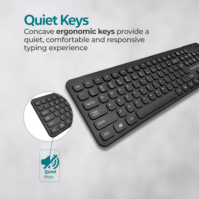 Promate Wired English/Arabic Keyboard, EasyKey-4, Black